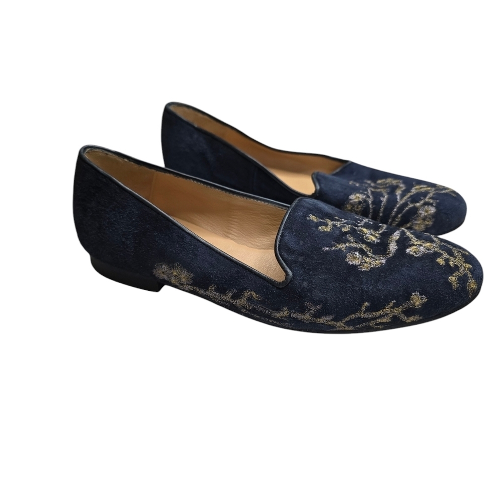 Jon Josef Blue Embroidered Flats 6M